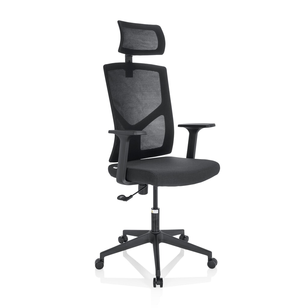 N° de l'image du produit 2 : Siège de bureau / siège pivotant hjh OFFICE BRETON B tissu/maille, noir