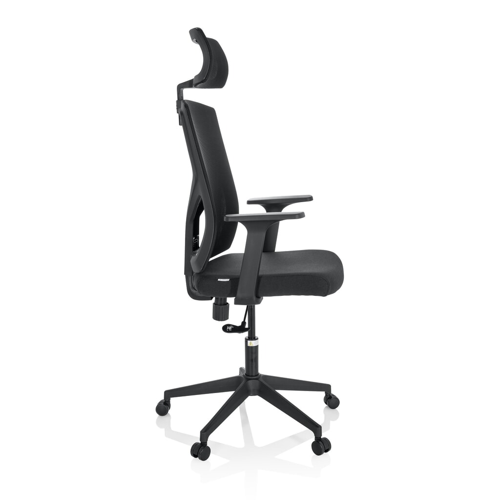 N° de l'image du produit 3 : Siège de bureau / siège pivotant hjh OFFICE BRETON B tissu/maille, noir