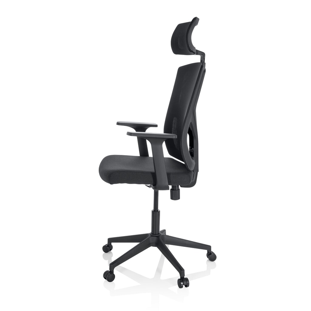 N° de l'image du produit 8 : Siège de bureau / siège pivotant hjh OFFICE BRETON B tissu/maille, noir