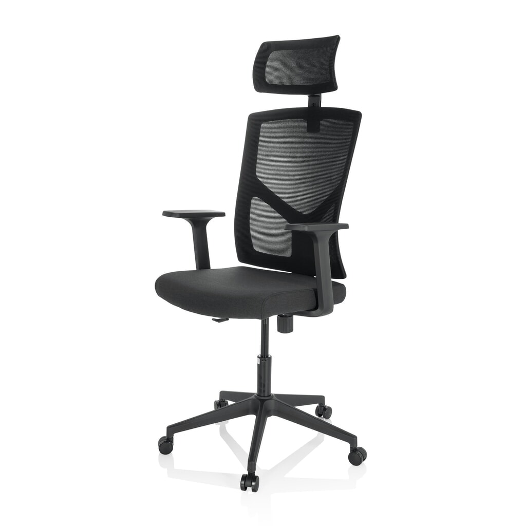 Siège de bureau / siège pivotant hjh OFFICE BRETON B tissu/maille, noir N° de l'image du produit 9 : Siège de bureau / siège pivotant hjh OFFICE BRETON B tissu/maille, noir