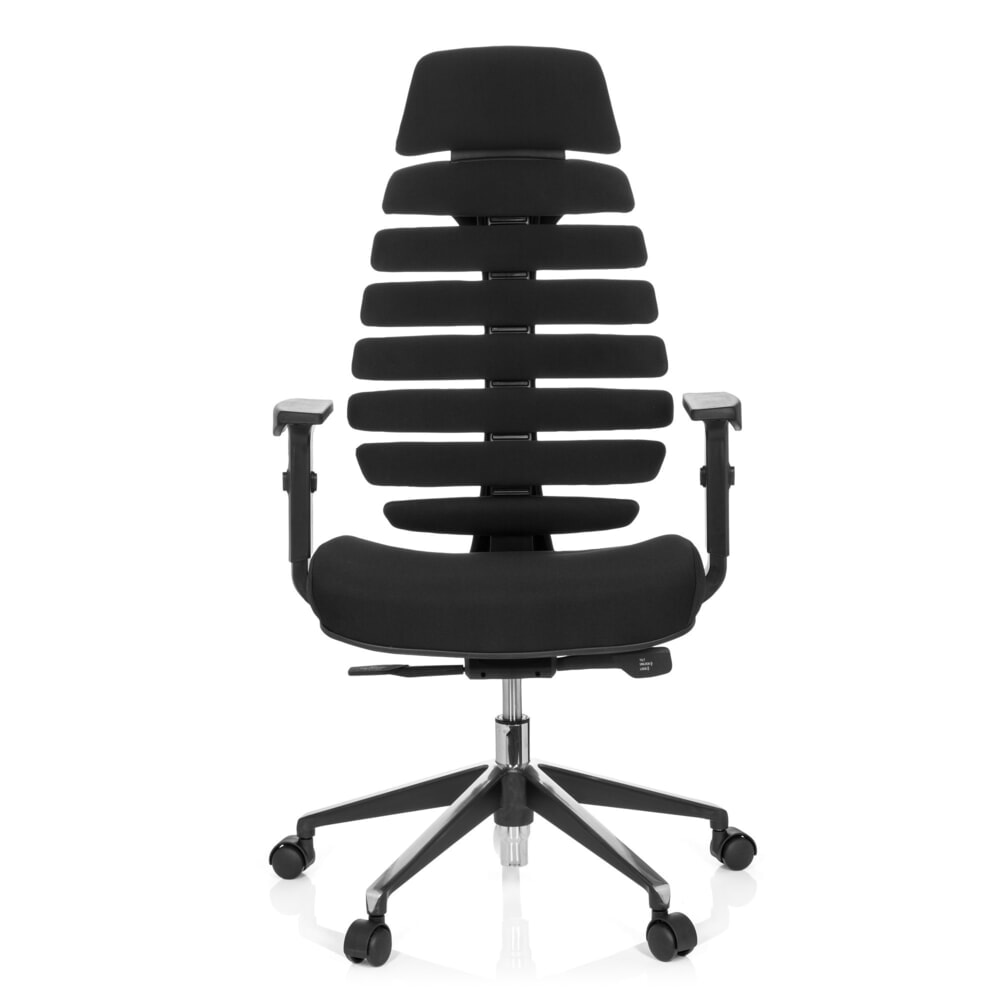 N° de l'image du produit 1 : Siège de bureau / siège pivotant hjh OFFICE ERGO LINE II PRO tissu, noir