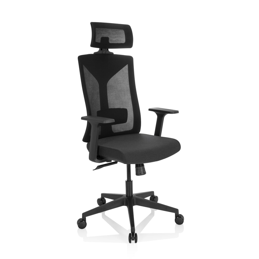 Siège de bureau / siège pivotant hjh OFFICE KODIAK tissu/maille, noir N° de l'image du produit 2 : Siège de bureau / siège pivotant hjh OFFICE KODIAK tissu/maille, noir
