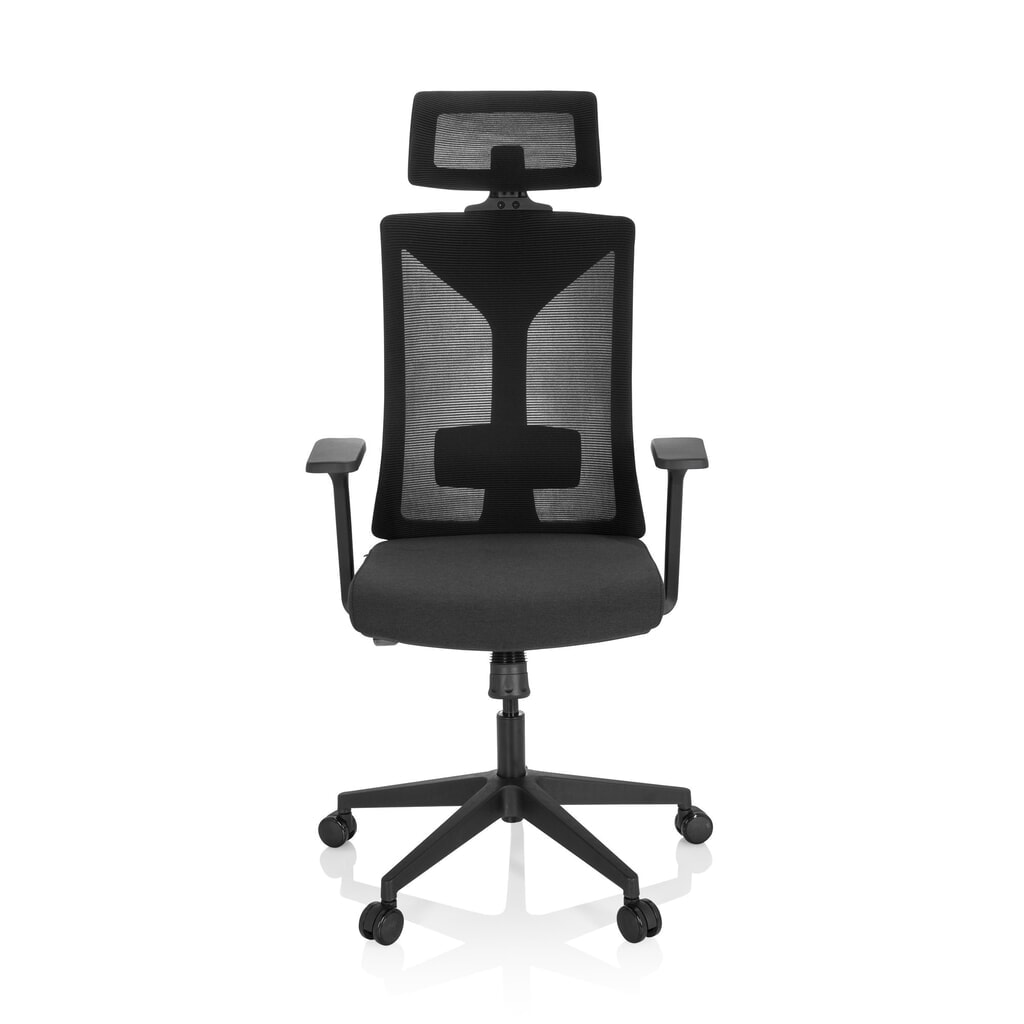 N° de l'image du produit 1 : Siège de bureau / siège pivotant hjh OFFICE KODIAK tissu/maille, noir