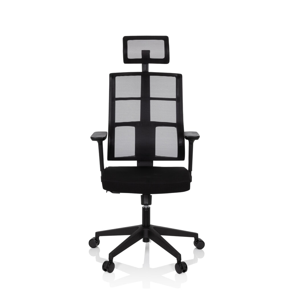 N° de l'image du produit 1 : Siège de bureau / siège pivotant hjh OFFICE SPINIO PRO tissu/maille, noir