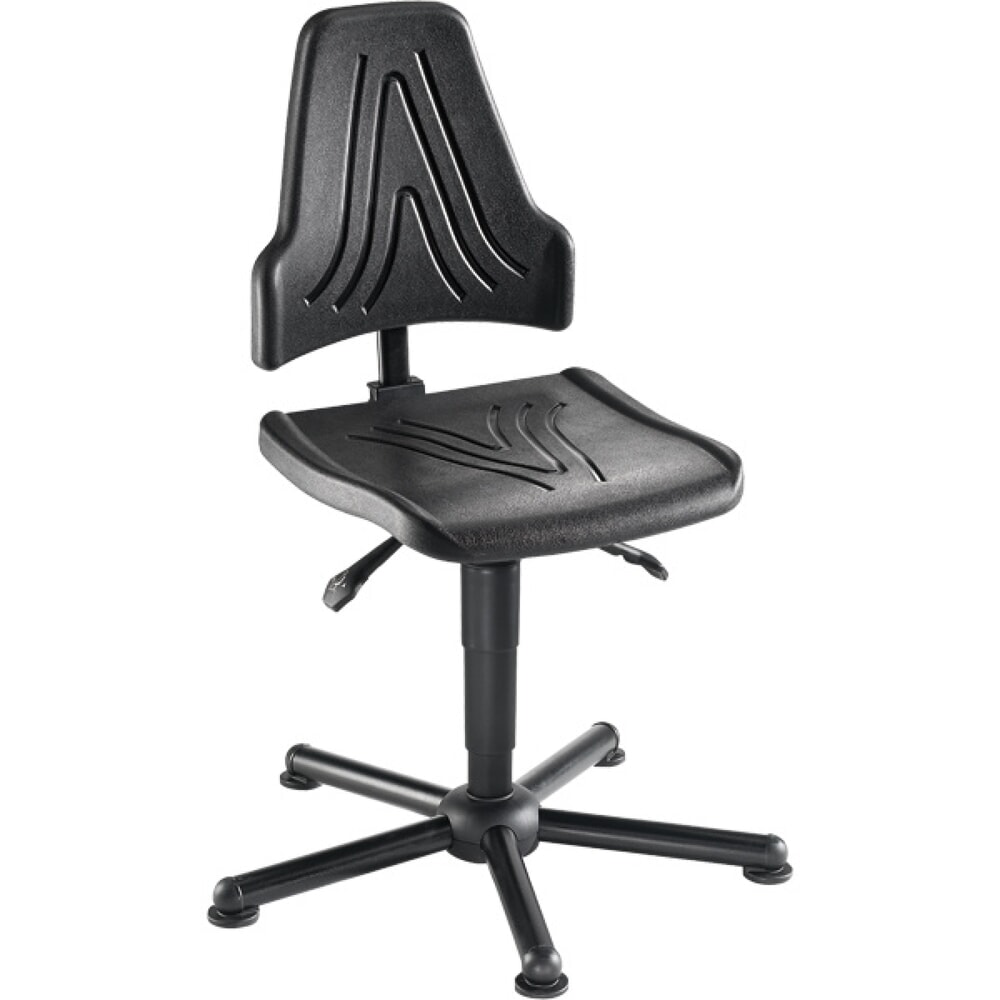 Illustration du produit: Chaise de travail pivotante Stream XXL, supporte une charge jusqu’à 150 kg, hauteur d’assise 430-630 mm, base acier, patins