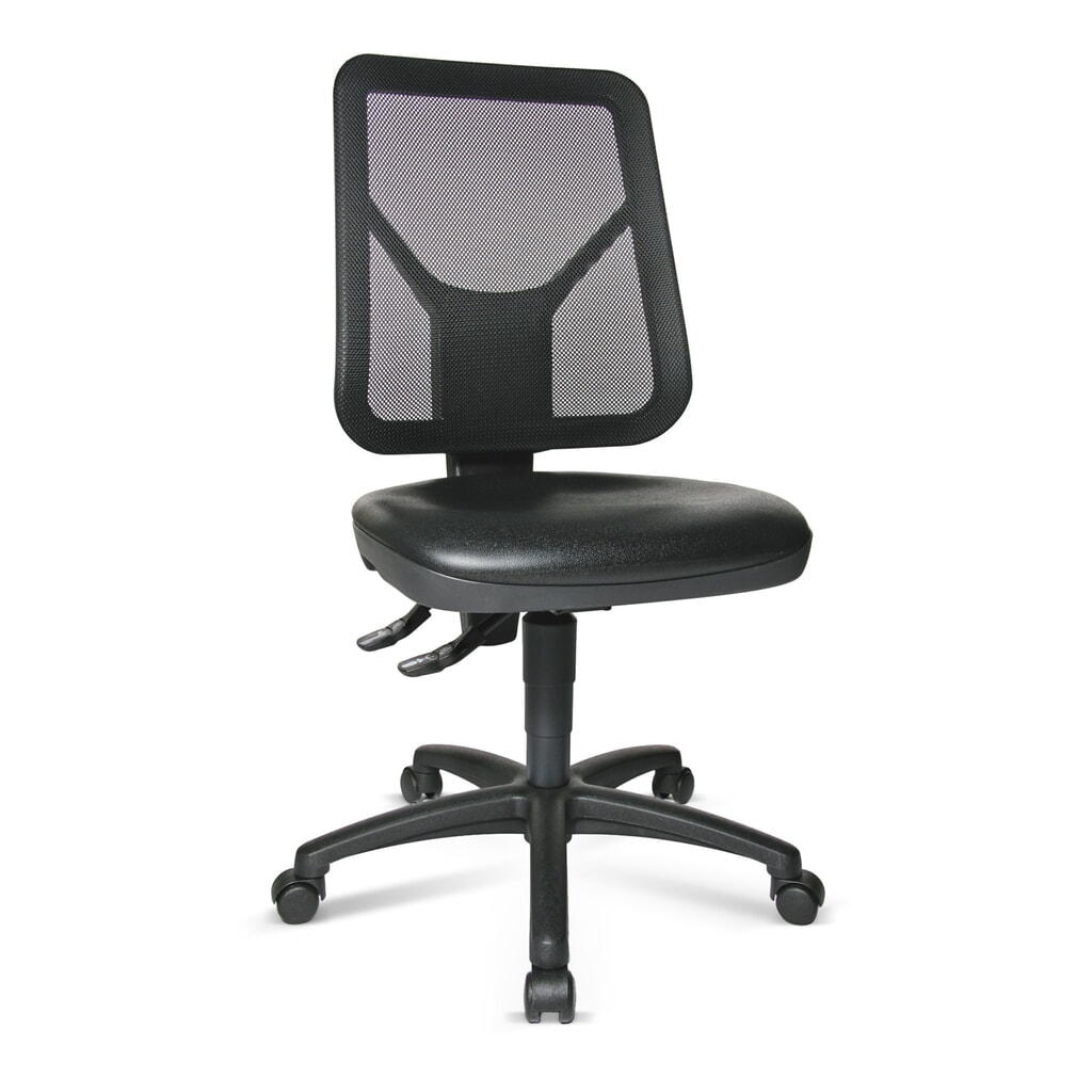 Chaise de travail pivotante Topstar® Tec 80 PK, hauteur d'assise 410--530 mm, dossier en mesh, roulettes, noir N° de l'image du produit 1 : Chaise de travail pivotante Topstar® Tec 80 PK, hauteur d'assise 410--530 mm, dossier en mesh, roulettes, noir