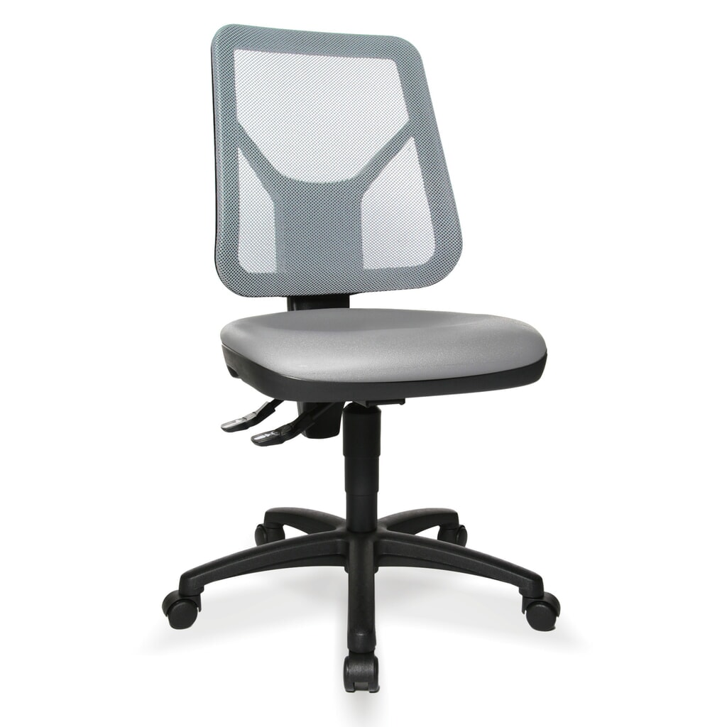 N° de l'image du produit 2 : Chaise de travail pivotante Topstar® Tec 80 PK, hauteur d'assise 410--530 mm, dossier en mesh, roulettes, noir