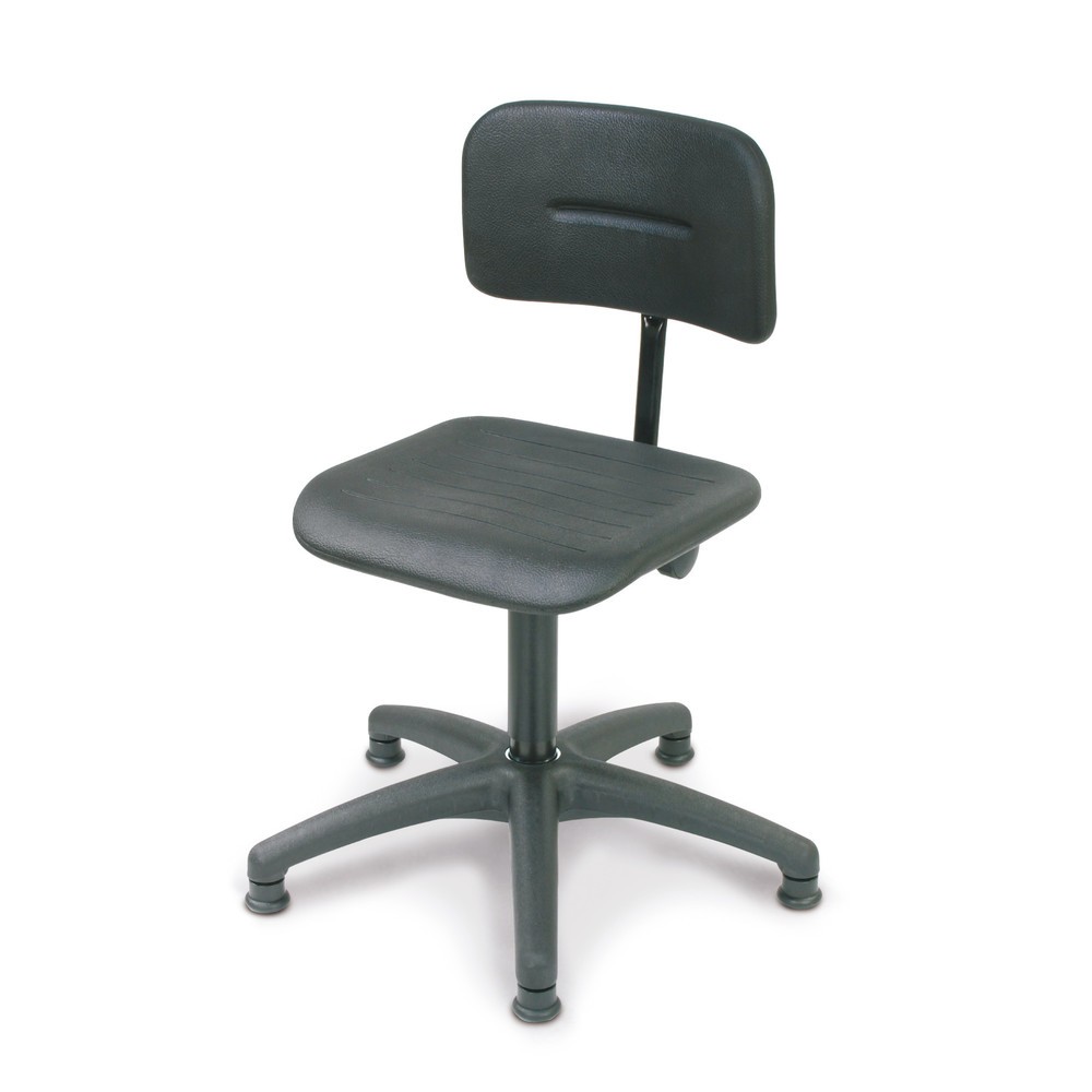 Illustration du produit: Siège de travail pivotant Uno Polyuréthane, hauteur d'assise 430 à 560 mm, base en plastique, patins