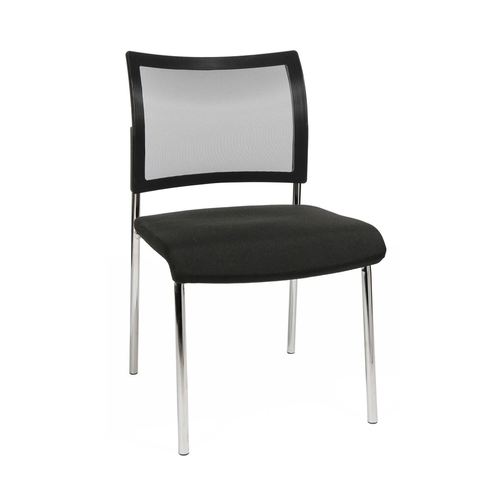 Illustration du produit: Siège visiteur Topstar® Classic avec dossier résille + piètement 4 pieds, noir