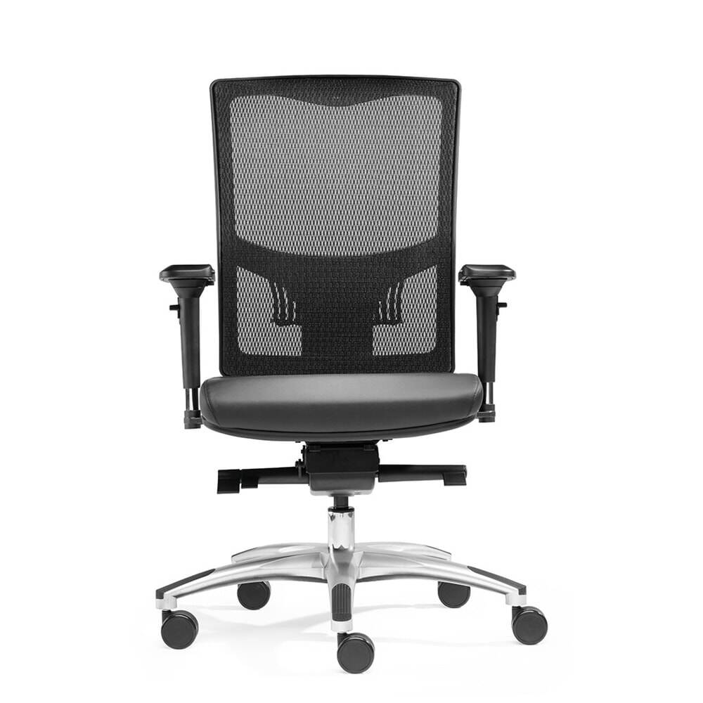 Illustration du produit: Chaise de bureau SITWELL STEIFENSAND Liberty, assise en cuir reconstitué, Dossier résille