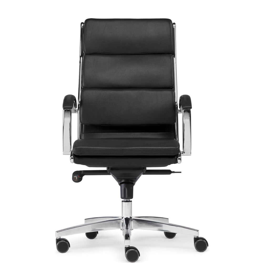 Illustration du produit: Chaise de bureau SITWELL STEIFENSAND design Dream, piètement en croix en aluminium, cuir reconstitué durable, capacité de charge 125 kg, noir