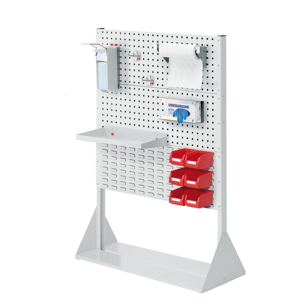 Illustration du produit: Kappes RasterPlan® Station d’hygiène, cloison avec 2 plaques perforées, HxlxP 1 450 x 1 000 x 430 mm, modèle 4
