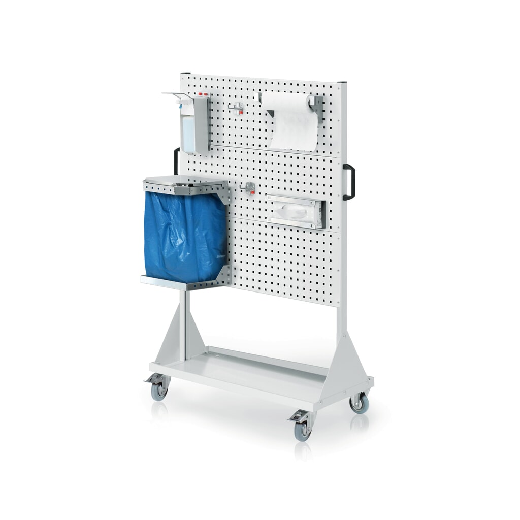 Illustration du produit: Kappes RasterPlan® Station d’hygiène, cloison mobile, 3 plaques perforées, HxlxP 1 580 x 1 000 x 500 mm, modèle 3