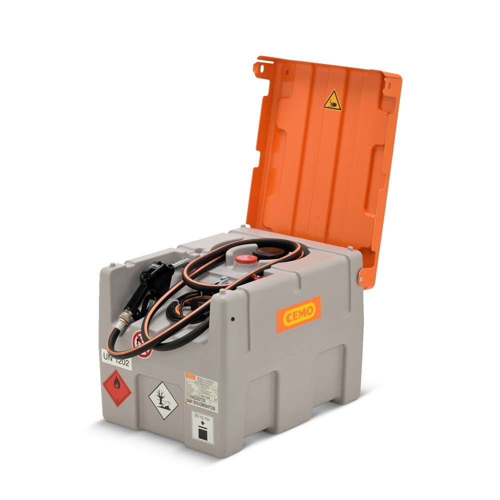 N° de l'image du produit 2 : Station diesel mobile CEMO avec agrément ADR, 200 l, 25 l/min., avec couvercle rabattant