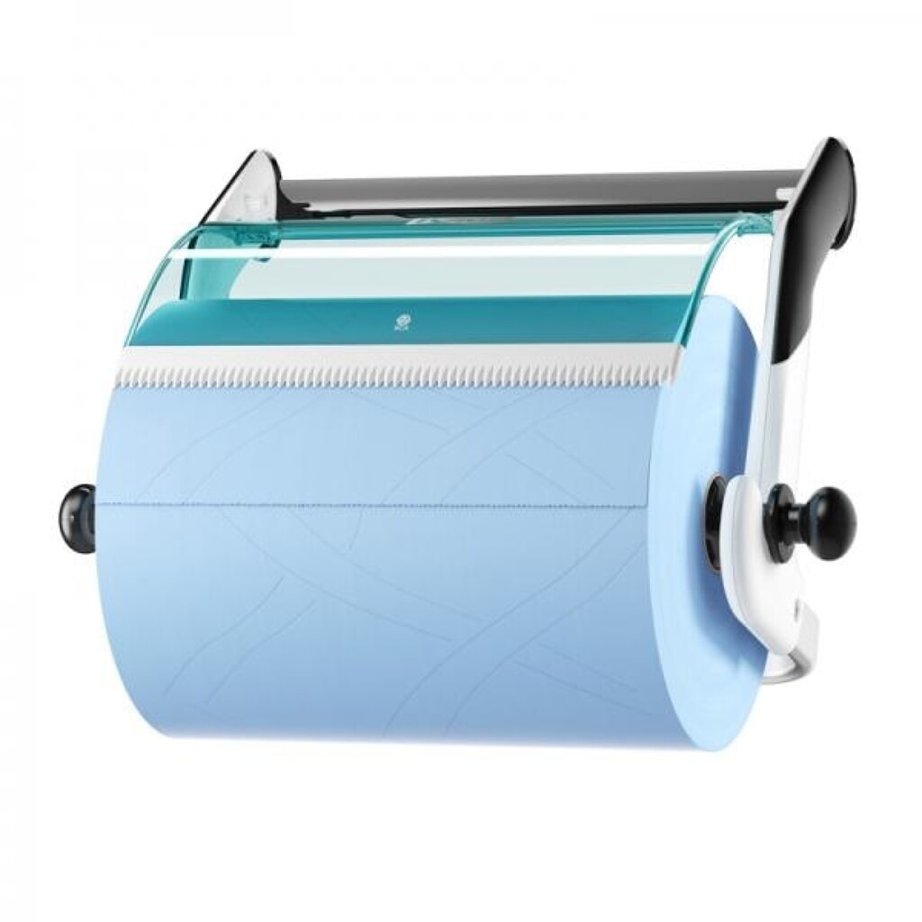 Support mural TORK® Performance pour grands rouleaux, blanc/turquoise Illustration du produit: Support mural TORK® Performance pour grands rouleaux, blanc/turquoise