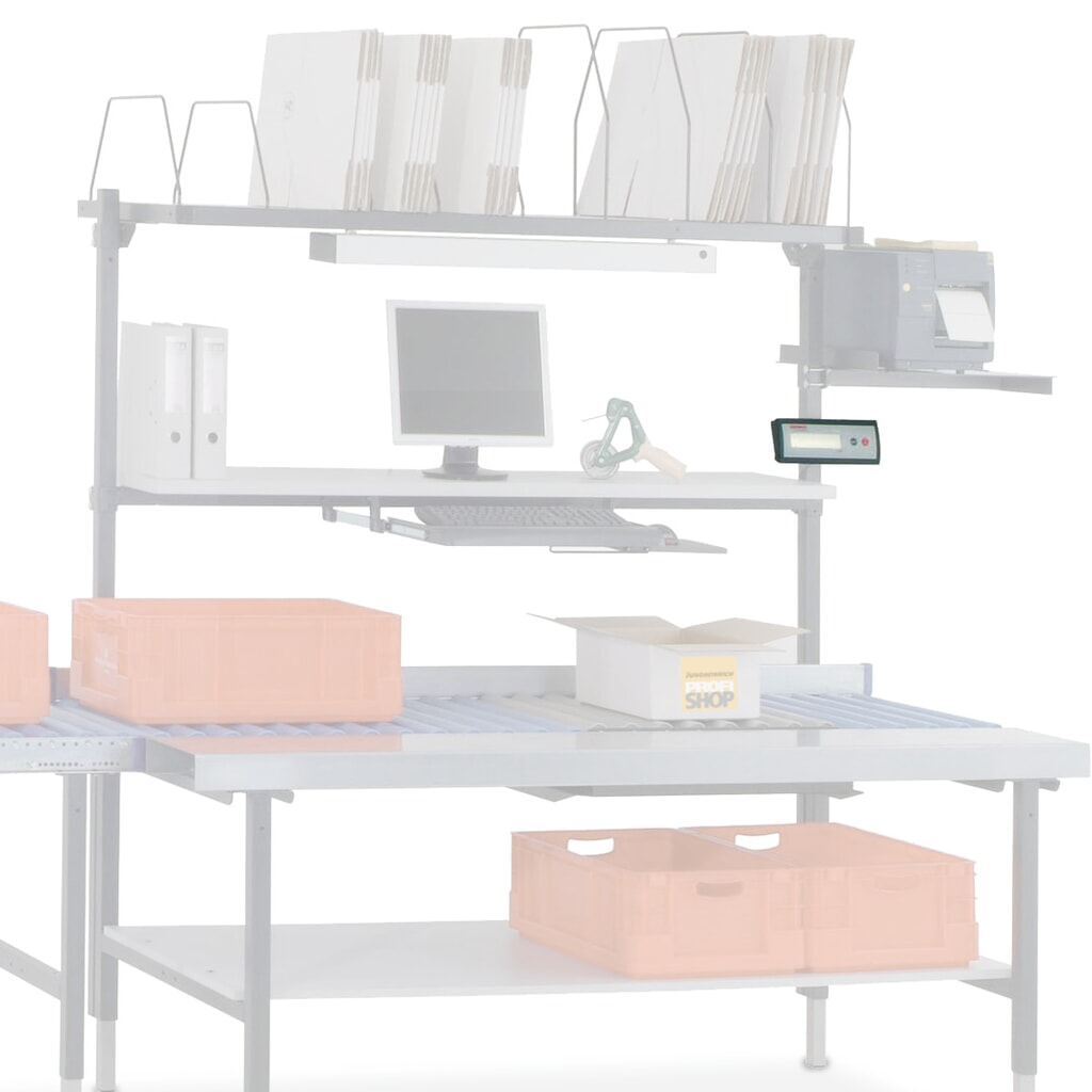 Illustration du produit: Support pour afficheur de balance, pour système de table d’emballage Rocholz, HxlxP 42 x 120 x 92 mm