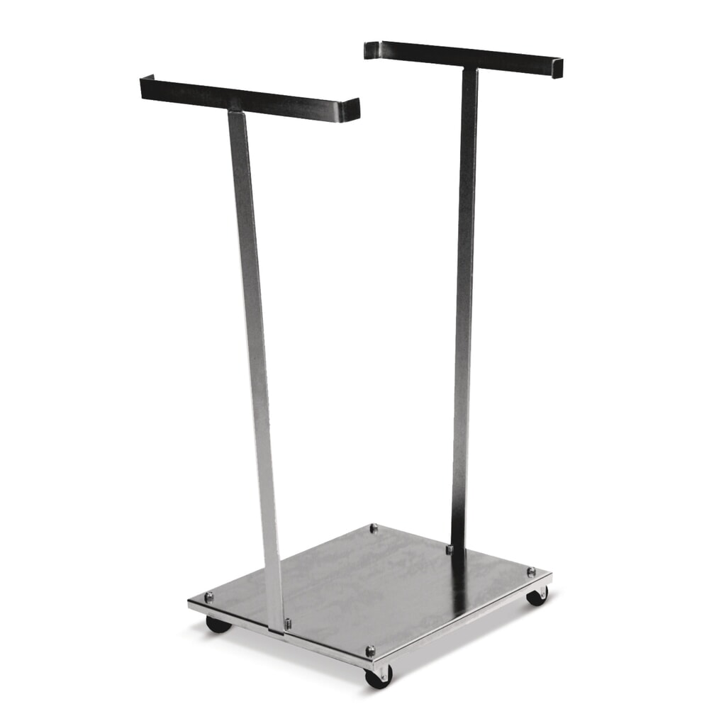 Illustration du produit: Support pour sac poubelle Kongamek, 120 litres, 4 roulettes directrices, ouvert