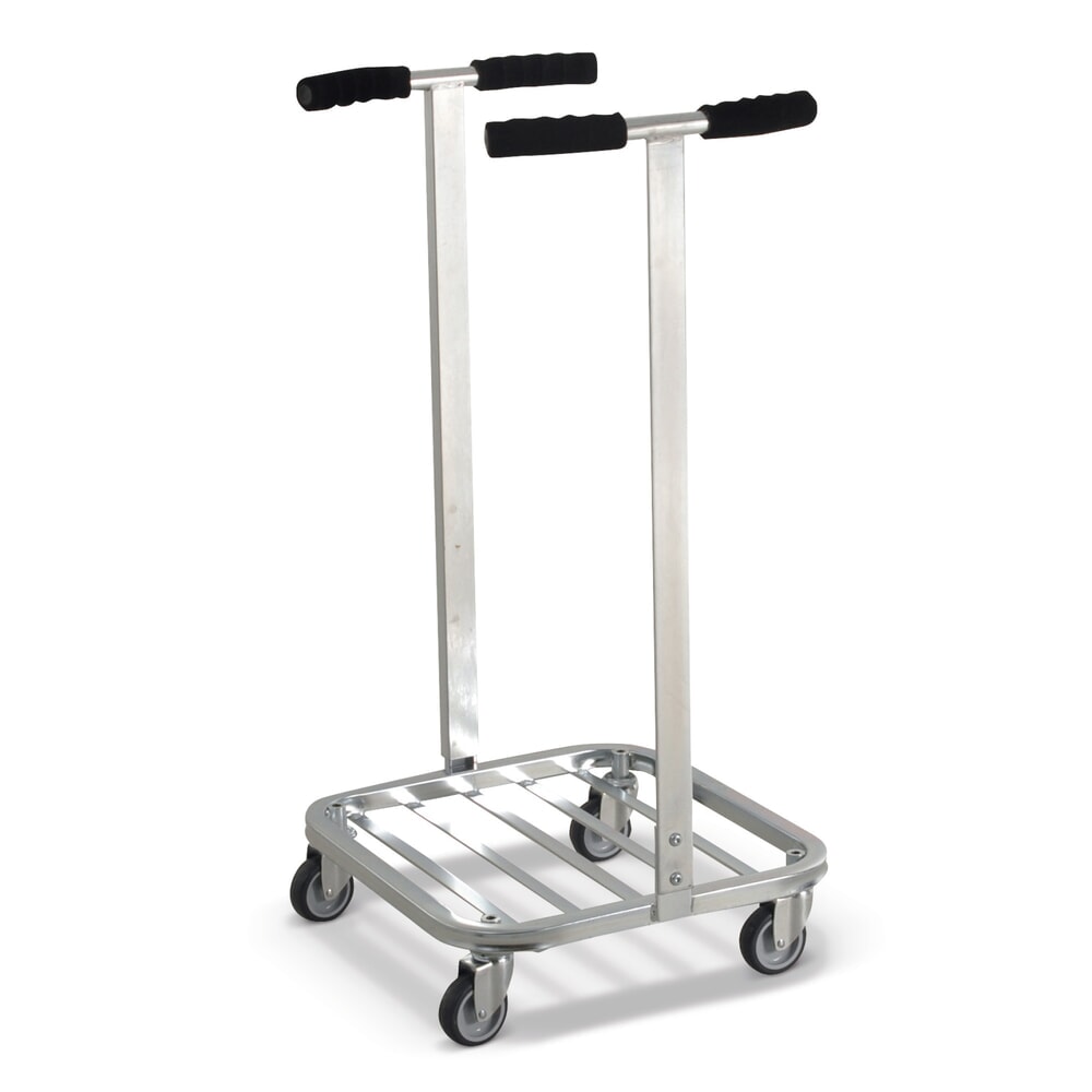 Illustration du produit: Support pour sac poubelle Kongamek, 120 litres, 4 roulettes directrices + 4 pieds, ouvert
