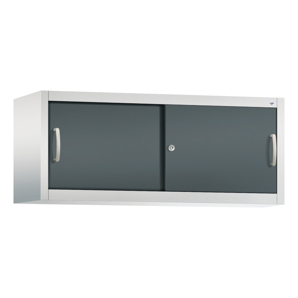Surmeuble pour armoire à portes coulissantes d’atelier C+P, H x l x P 500 x 1 200 x 400 mm, gris clair, gris anthracite N° de l'image du produit 1 : Surmeuble pour armoire à portes coulissantes d’atelier C+P, H x l x P 500 x 1 200 x 400 mm, gris clair, gris anthracite