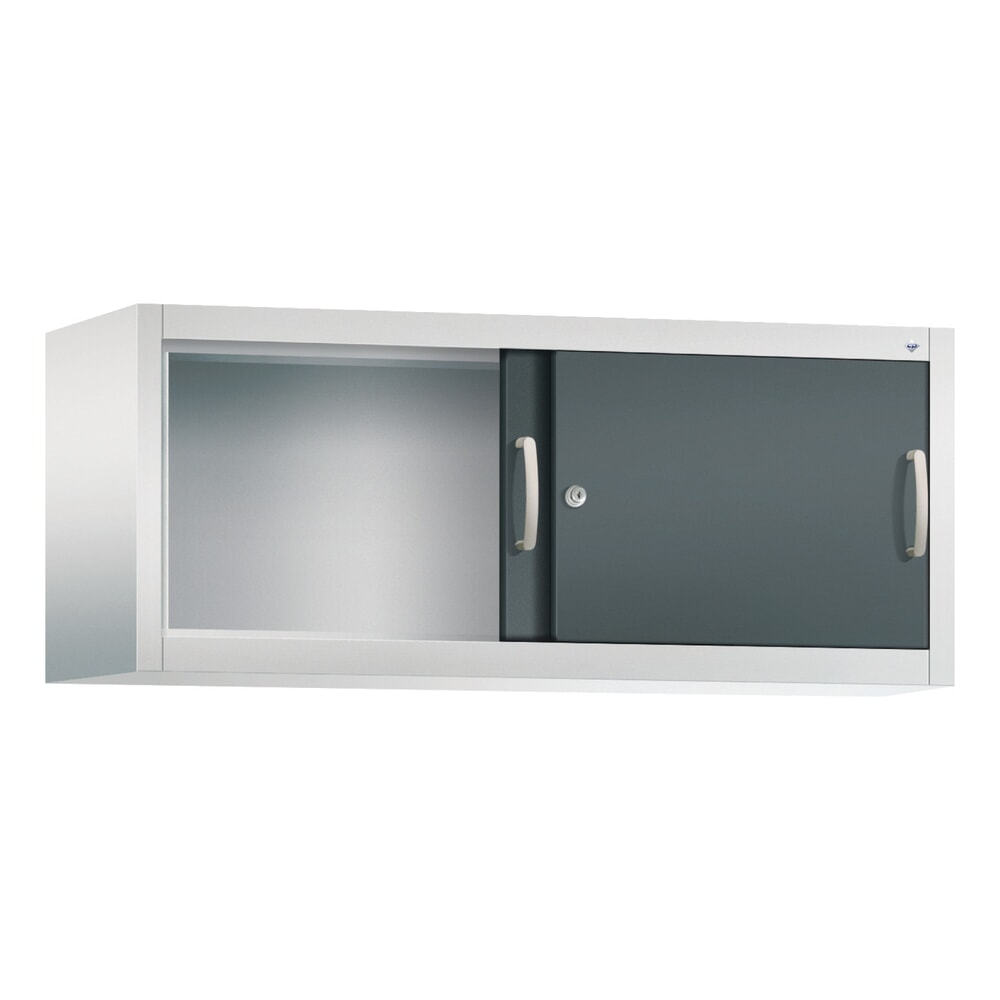 N° de l'image du produit 2 : Surmeuble pour armoire à portes coulissantes d’atelier C+P, H x l x P 500 x 1 200 x 400 mm, gris clair, gris anthracite