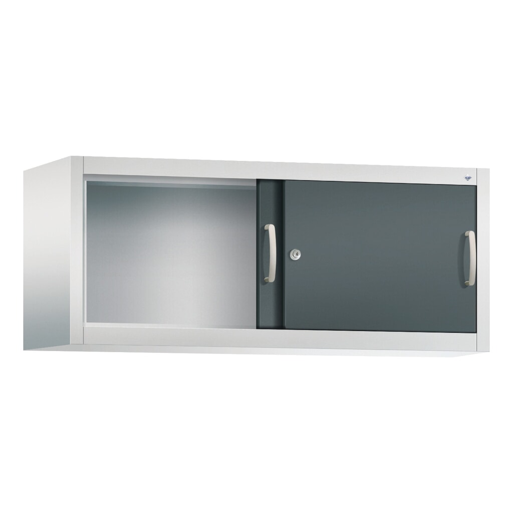 N° de l'image du produit 2 : Surmeuble pour armoire à portes coulissantes d’atelier C+P, H x l x P 500 x 1 200 x 400 mm, gris clair, gris anthracite