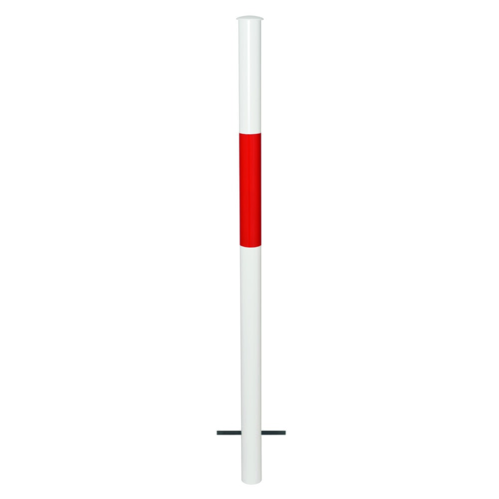 Illustration du produit: Système de rambardes MORAVIA URBAN, tube vertical, Ø 60 mm, hauteur au-dessus du sol 1 000 mm, à bétonner, galvanisé à chaud et laqué, rouge/blanc