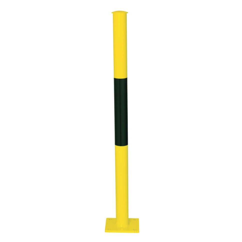 Illustration du produit: Système de rambardes MORAVIA URBAN, tube vertical, Ø 60 mm, hauteur au-dessus du sol 1 000 mm, à cheviller au sol, galvanisé à chaud et laqué, noir/jaune