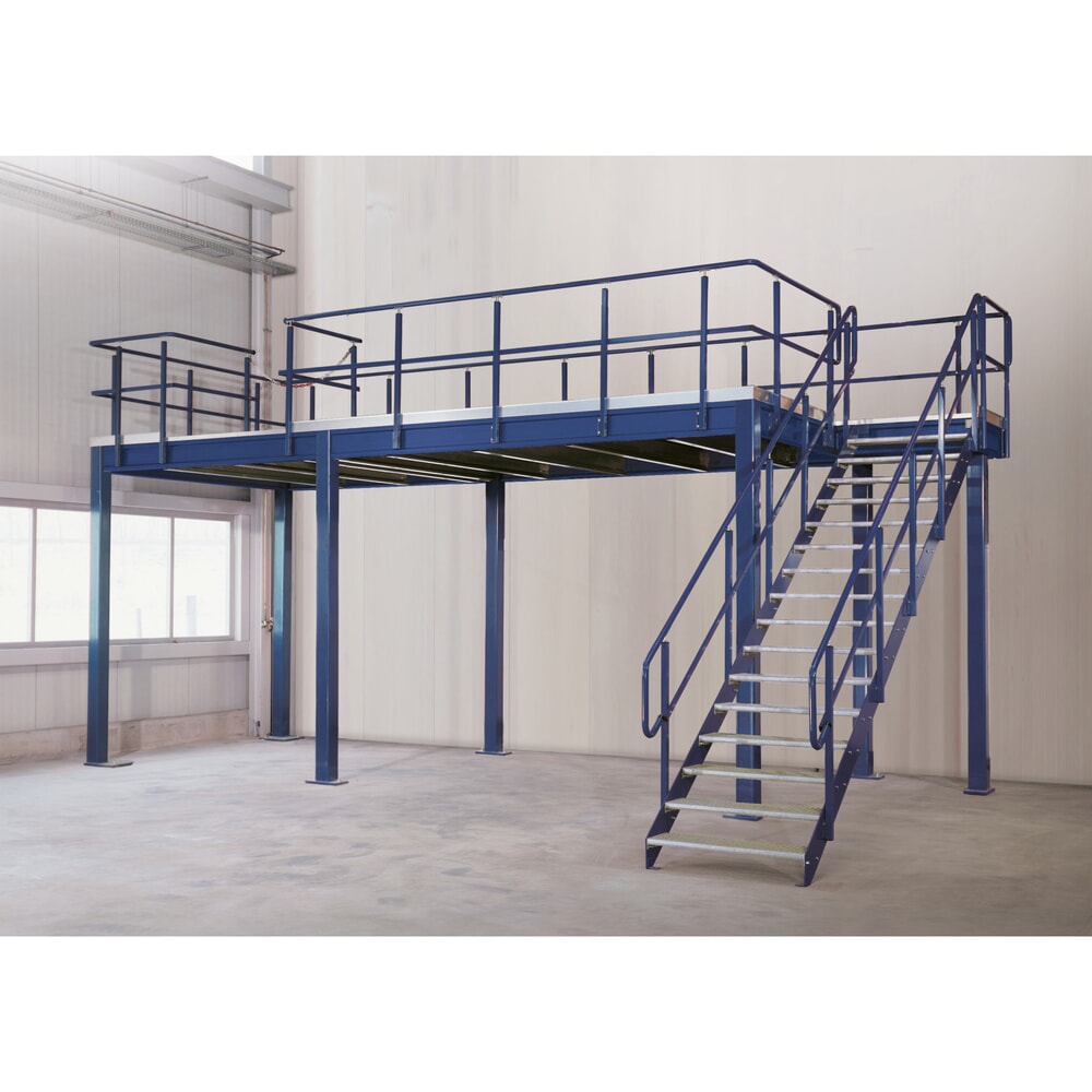 Illustration du produit: Système de plateformes de stockage modulaire, module de base, capacité de charge 350 kg/m², lxP 4 000 x 3 000 mm, bleu gentiane
