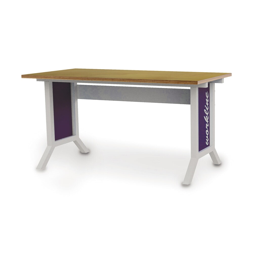 Illustration du produit: Système de poste de travail, table de base, réglage de la hauteur par pinces Bedrunka+Hirth, bleu cobalt