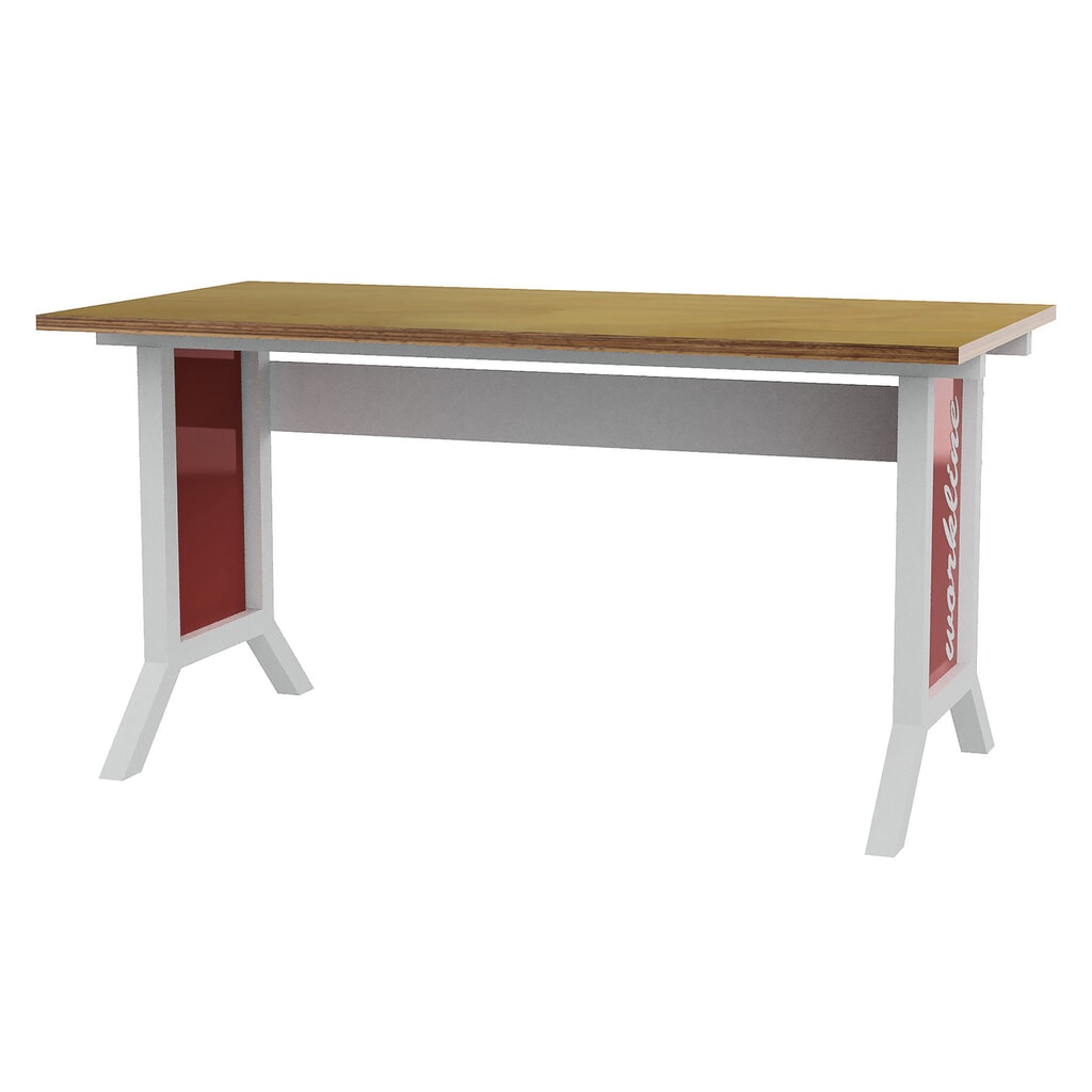 Système de poste de travail, table de base, réglage de la hauteur par pinces Bedrunka+Hirth, rouge rubis Illustration du produit: Système de poste de travail, table de base, réglage de la hauteur par pinces Bedrunka+Hirth, rouge rubis