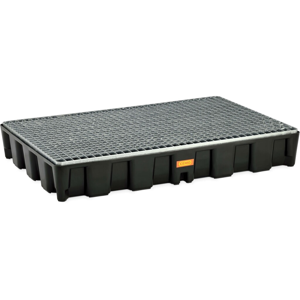 Système de protection de surface CEMO, en PE, grille en acier, 120 litres Illustration du produit: Système de protection de surface CEMO, en PE, grille en acier, 120 litres