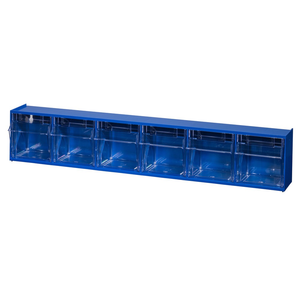N° de l'image du produit 1 : Système de rangement à casiers rabattables Allit, 6 casiers, bleu