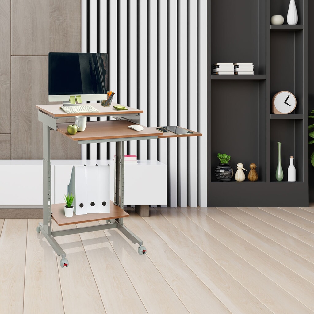 Table d'ordinateur / bureau hjh OFFICE WORKSTATION, gris / hêtre N° de l'image du produit 4 : Table d'ordinateur / bureau hjh OFFICE WORKSTATION, gris / hêtre