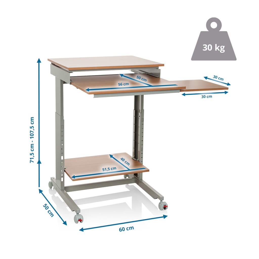 Table d'ordinateur / bureau hjh OFFICE WORKSTATION, gris / hêtre N° de l'image du produit 5 : Table d'ordinateur / bureau hjh OFFICE WORKSTATION, gris / hêtre