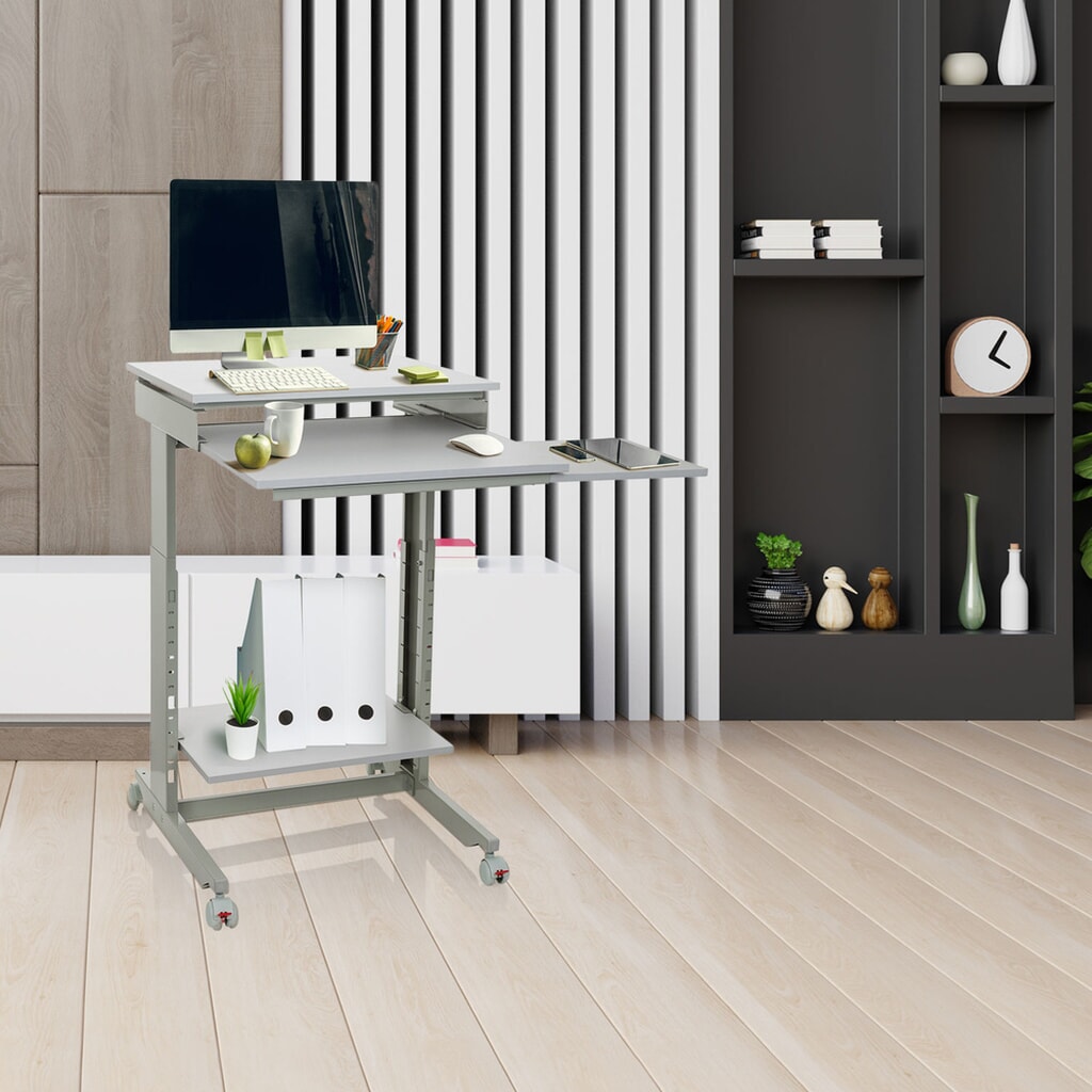 Table d'ordinateur / bureau hjh OFFICE WORKSTATION, gris N° de l'image du produit 4 : Table d'ordinateur / bureau hjh OFFICE WORKSTATION, gris