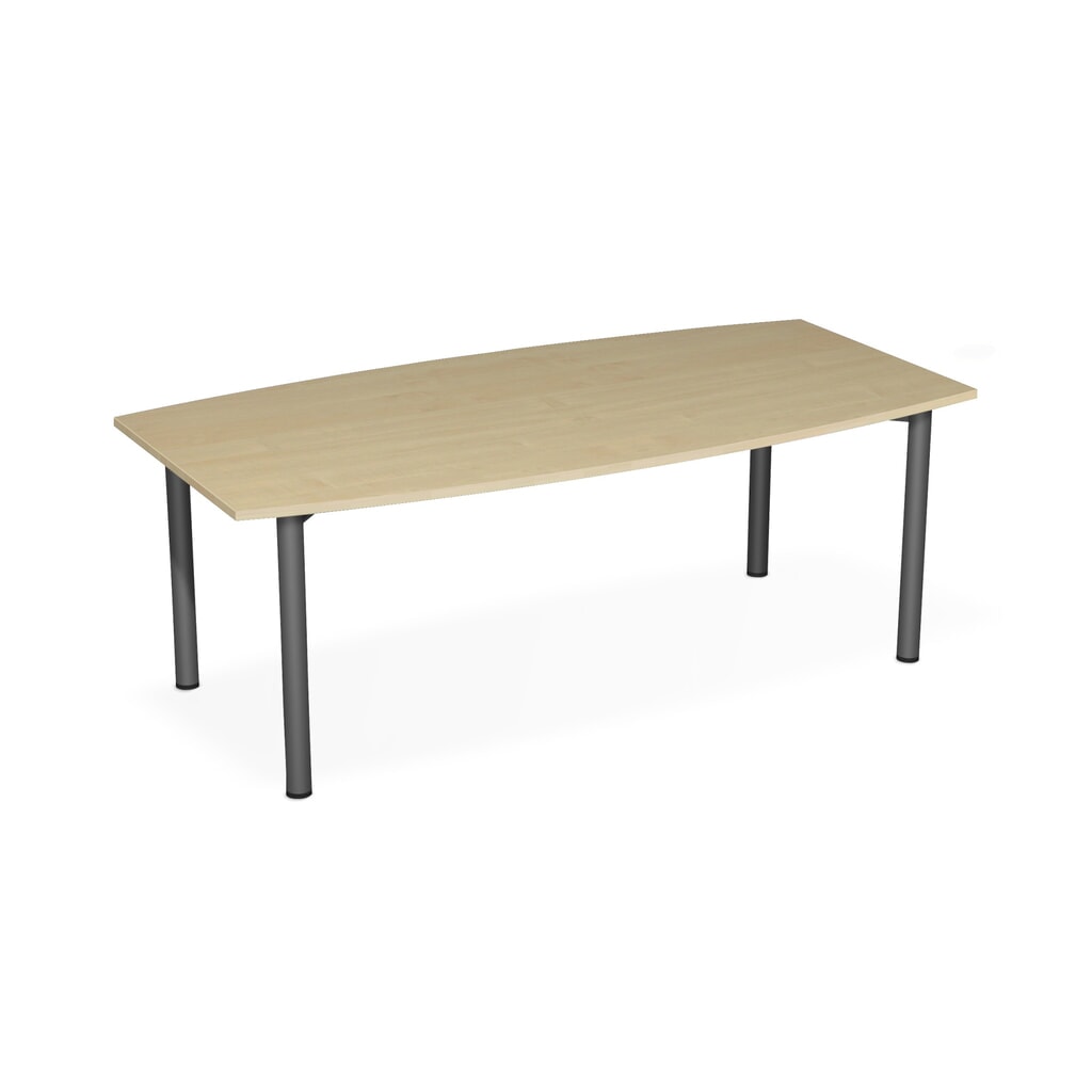 Table de conférence en forme de tonneau, l x P 2 000 x 800/1 200 mm, érable/anthracite Illustration du produit: Table de conférence en forme de tonneau, l x P 2 000 x 800/1 200 mm, érable/anthracite