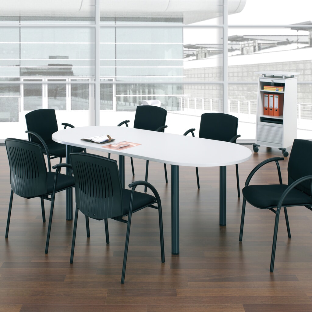 Illustration du produit: Table de conférence ovale, l x P 2 000 x 900 mm, érable/anthracite