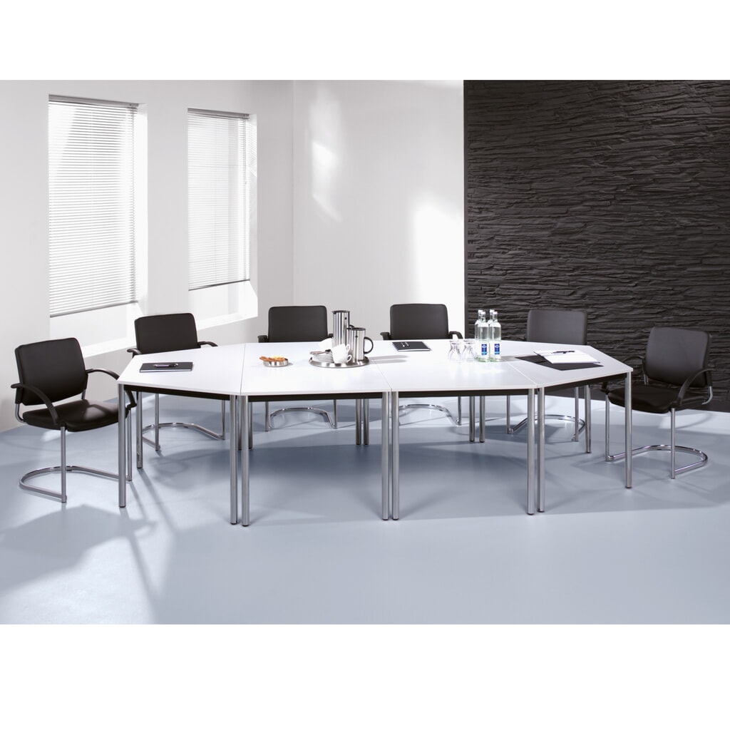 Table de conférence Premium, tube carré, lxP 800 x 800 mm, gris clair/noir Illustration du produit: Table de conférence Premium, tube carré, lxP 800 x 800 mm, gris clair/noir