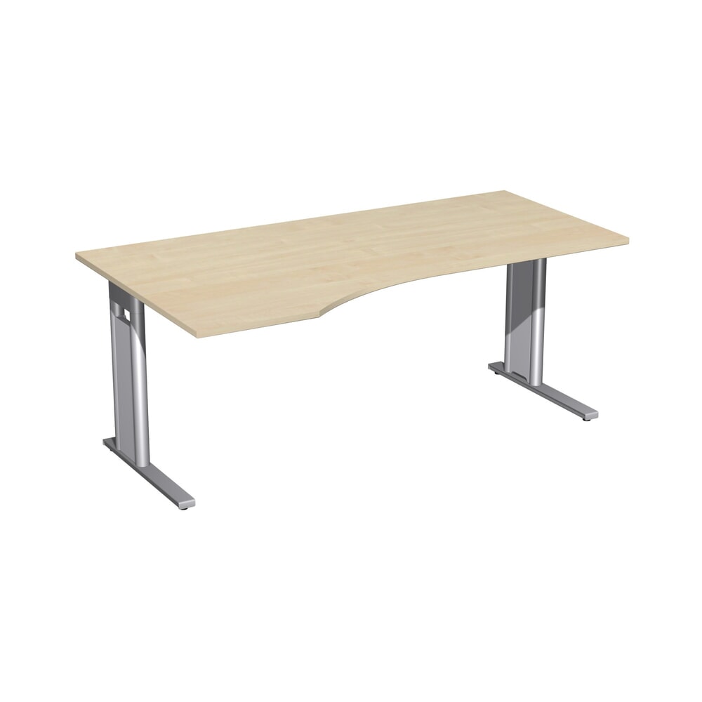 Illustration du produit: Bureau Geramöbel profilé, bâti en pied en C, plateau de table en PC à gauche, LxP 1 800 x 1 000 mm, érable