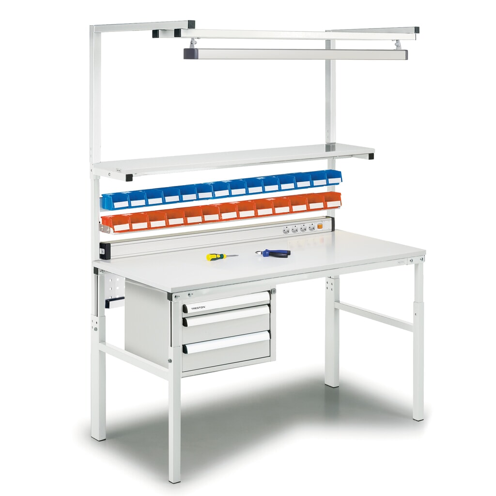 Table de travail TRESTON TPH avec étagère, ESD, réglable en hauteur manuellement, lxP 1 200 x 700 mm N° de l'image du produit 8 : Table de travail TRESTON TPH avec étagère, ESD, réglable en hauteur manuellement, lxP 1 200 x 700 mm