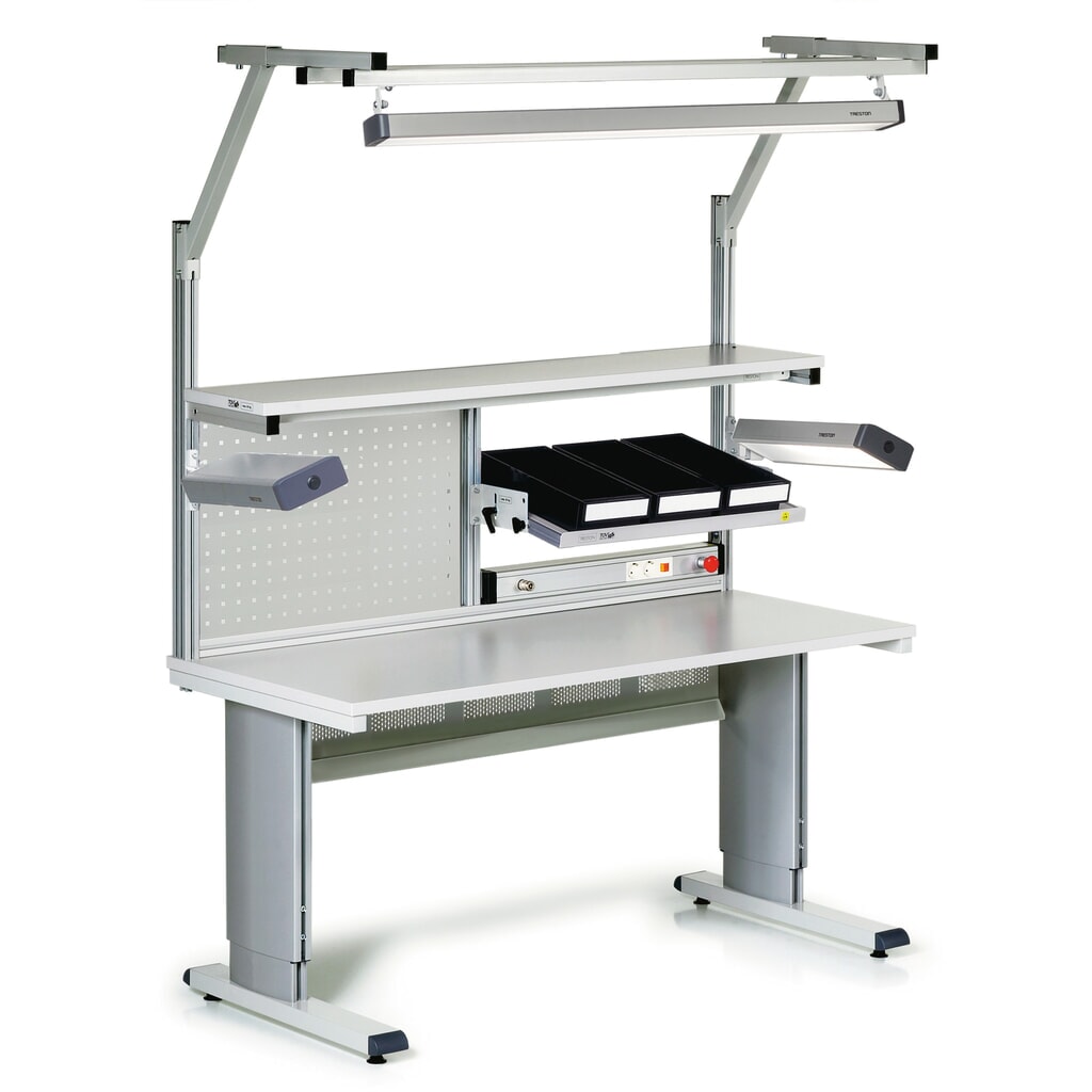 N° de l'image du produit 6 : Table de travail TRESTON WB, ESD, réglable en hauteur manuellement, lxP 1 500 x 800 mm