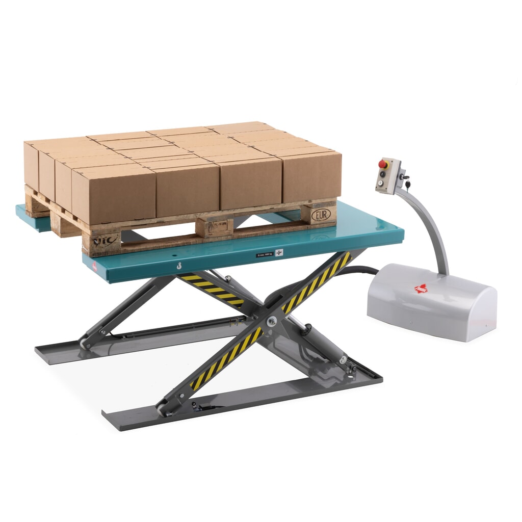 Table élévatrice à ciseaux plats Ameise®, en U, capacité de charge de 1 000 kg N° de l'image du produit 4 : Table élévatrice à ciseaux plats Ameise®, en U, capacité de charge de 1 000 kg