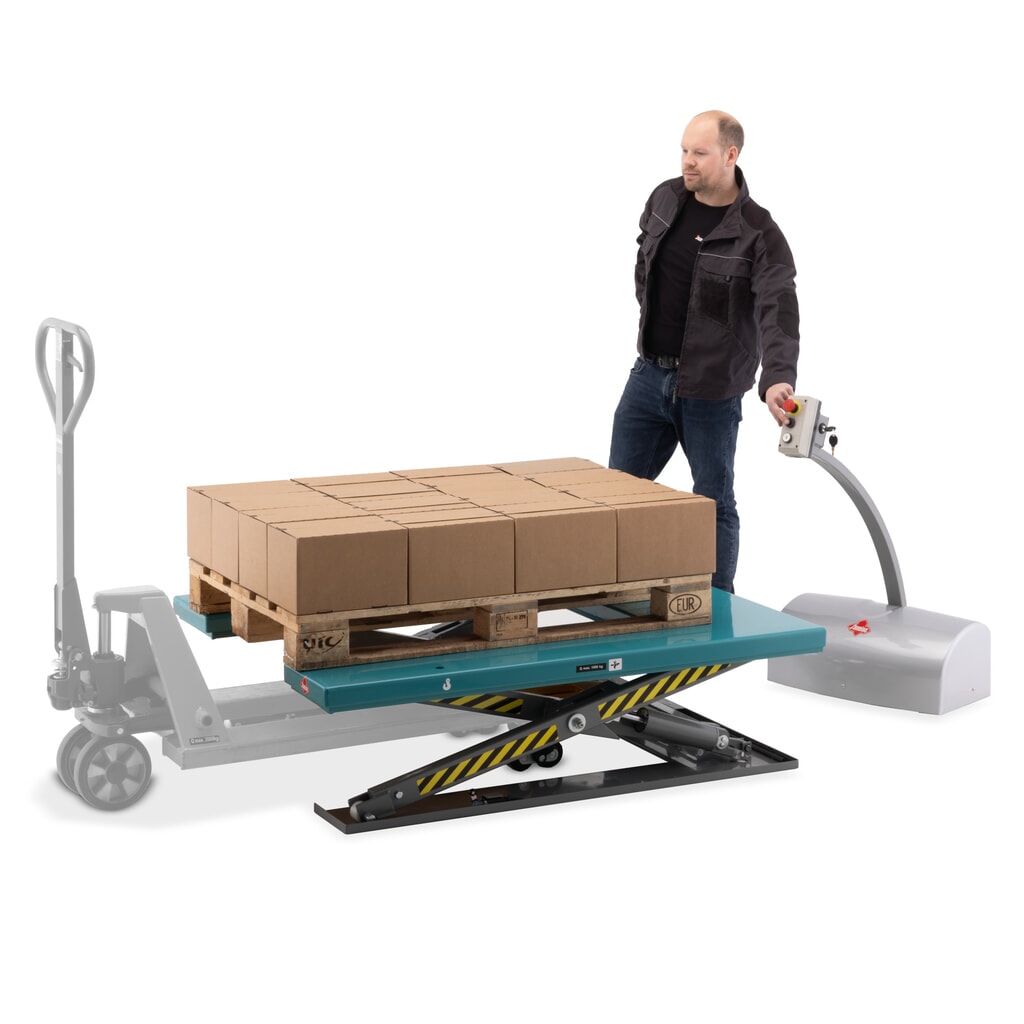 N° de l'image du produit 5 : Table élévatrice à ciseaux plats Ameise®, en U, capacité de charge de 1 000 kg