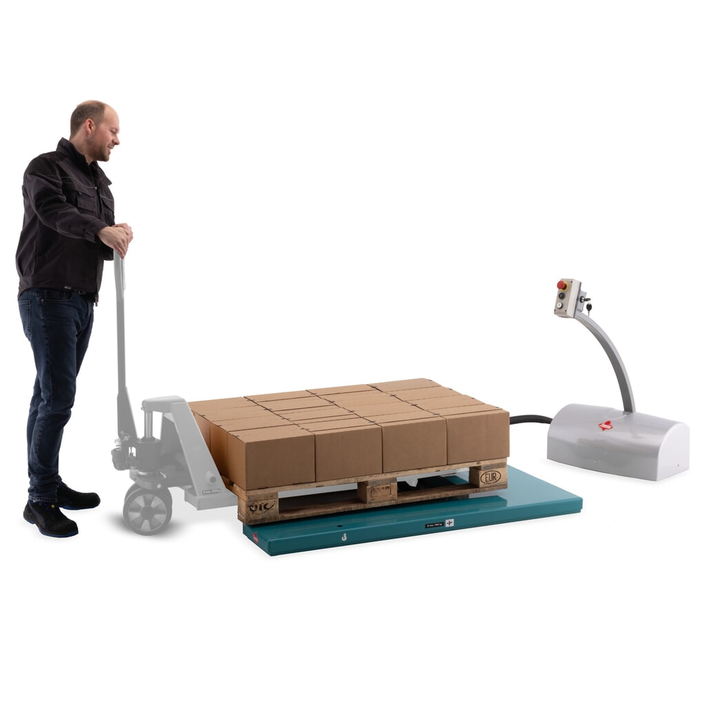 Table élévatrice à ciseaux plats Ameise®, en U, capacité de charge de 1 000 kg N° de l'image du produit 6 : Table élévatrice à ciseaux plats Ameise®, en U, capacité de charge de 1 000 kg