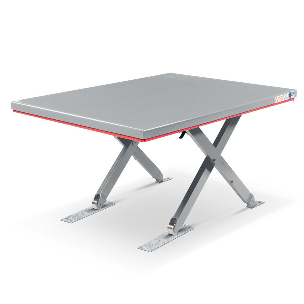 Illustration du produit: Table élévatrice à ciseaux plats FLEXLIFT, structure fermée, capacité de charge 600 kg, plate-forme de 1 400 x 900 mm, 230 V