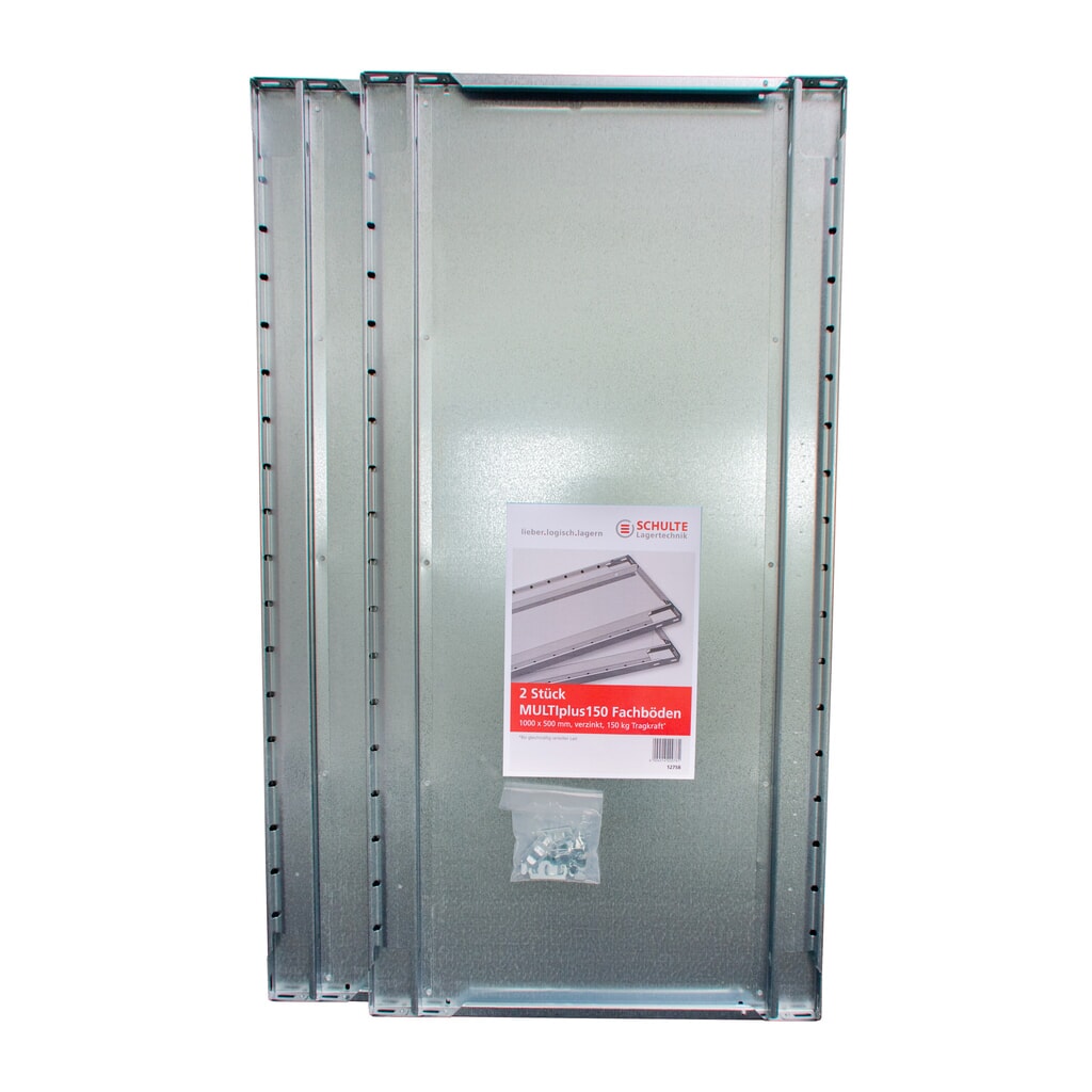 Illustration du produit: Tablette MULTIplus pour rayonnage à tablettes SCHULTE Green montage par enfichage, charge par tablette 150 kg, lot de 2, lxP 1 000 x 400 mm, avec 8 traverses de tablette