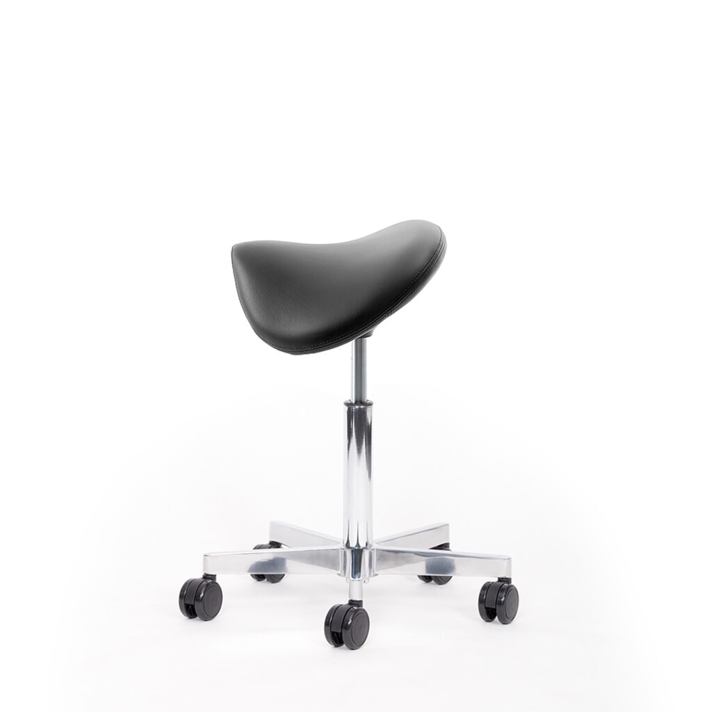 N° de l'image du produit 2 : Tabouret à roulettes avec siège-selle lento sella SL10, similicuir Skai®, noir