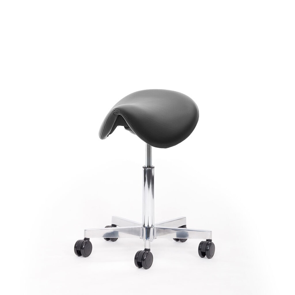 N° de l'image du produit 3 : Tabouret à roulettes avec siège-selle lento sella SL10, similicuir Skai®, noir