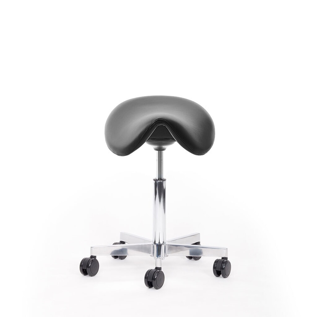 N° de l'image du produit 4 : Tabouret à roulettes avec siège-selle lento sella SL10, similicuir Skai®, noir