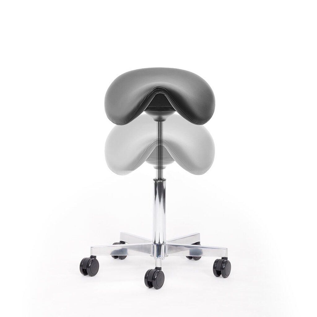 N° de l'image du produit 5 : Tabouret à roulettes avec siège-selle lento sella SL10, similicuir Skai®, noir